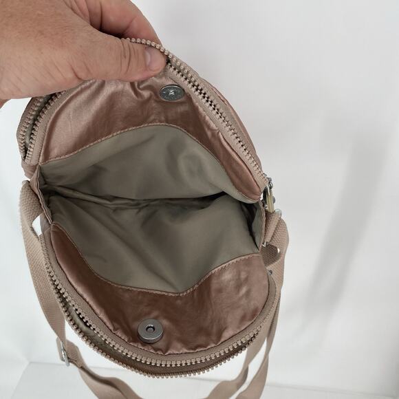 Kipling Sabian Triple Compartment Crossbody Bag Purse Dusty Taupe Pink - Picture 8 of 8